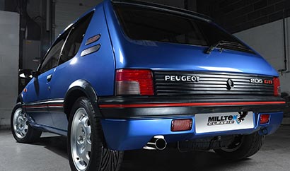 Pug 205 GTi performance exhaust and OEM-style tip by Milltek Classic